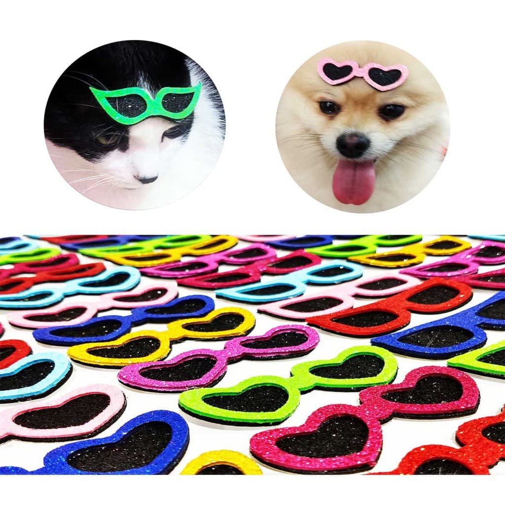 24 Adesivos Pet Piercings Eva ÓCULOS GRANDES Petshop Cães E Gatos