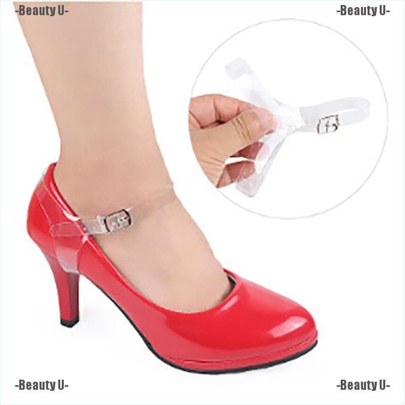 Beleza U ❤ 1 Par De Cordas De Sapato Transparente Invisível Salto Alto Anti-Soltos Alças Do Tornozelo