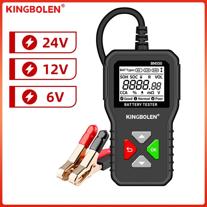 Testador De Bateria De Carro BM550 6 V 12 24 100-2000 CCA 2Ah-220Ah Sistema Detectar Auto Analisador Ferramenta PK KW208