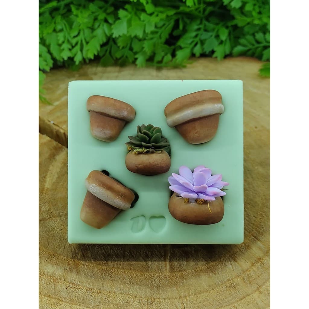 Molde De Silicone Mini Vasinhos 2D