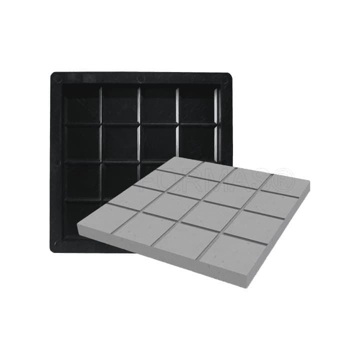 Kit 15 Formas Ladrilho Xadrez 16 Quadros 20x20x1,5cm - Fp043