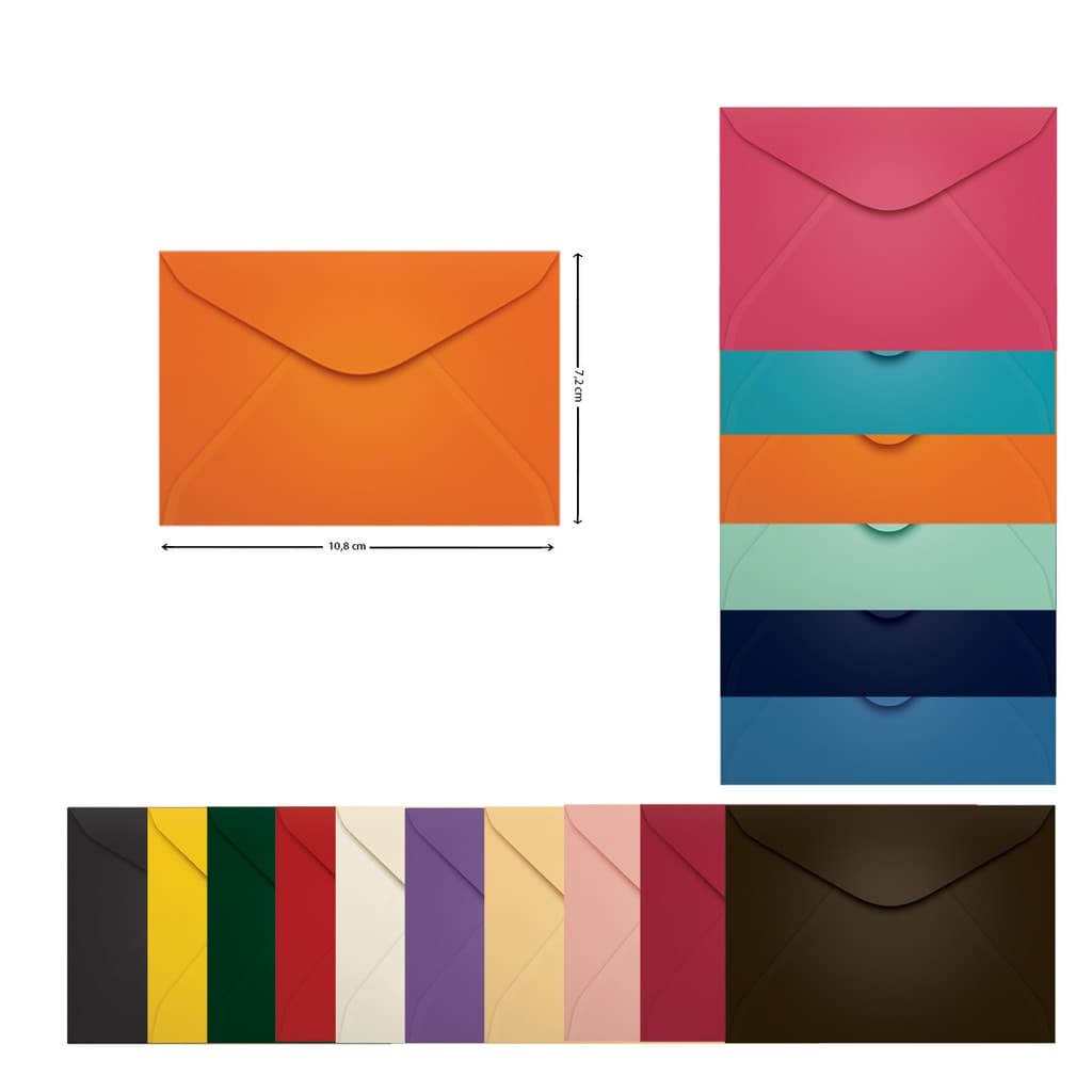 Envelope Visita Pequeno 072x108 mm 7,2 cm X 10,8 cm Scrity 100 Unidades