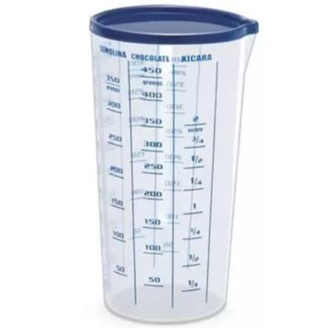 Copo Medidor Graduado Plástico Com Tampa 500 ml