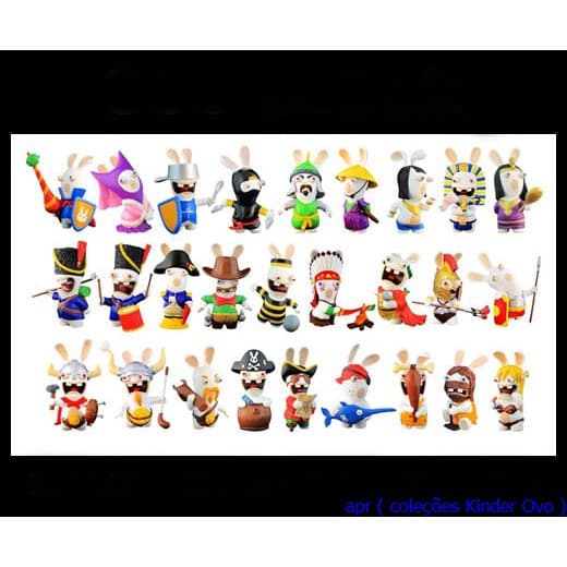 Kinder - Coleção completa - Rabbids Mundo Louco - 27 bonecos,  6cm