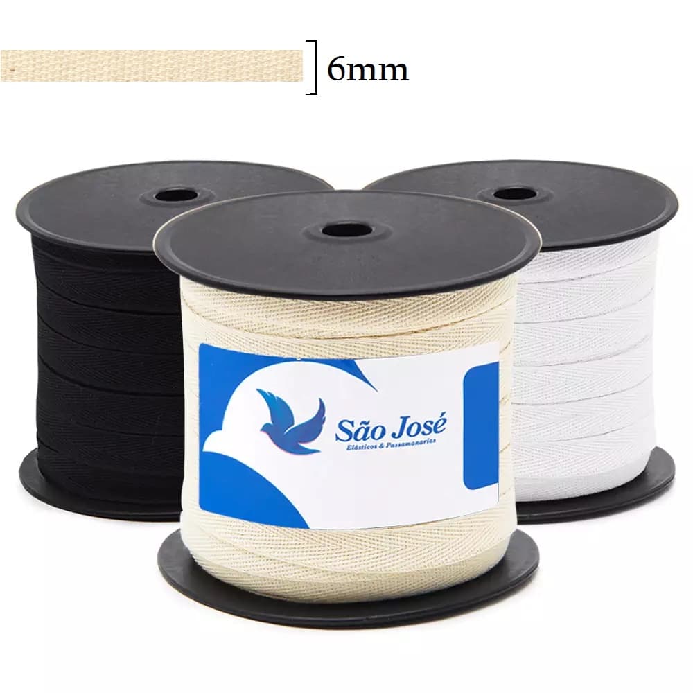 Cadarço Sarjado São José 6mm 3006 - 50 Metros