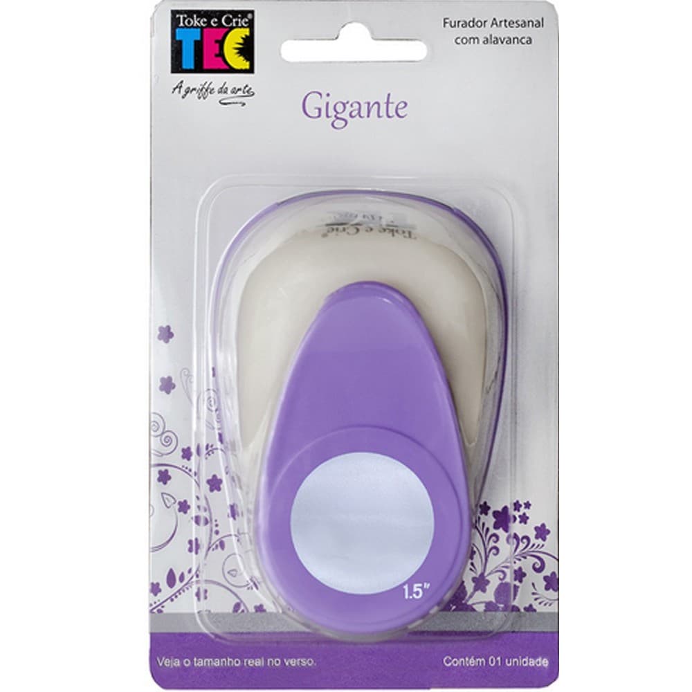 Furador Scrapbook Gigante para Papéis Formato Círculo Liso  3,8 cm Toke e Crie  6827
