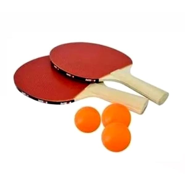 Kit Ping Pong Tenis Mesa Com 2 Raquetes E 3 Bolinhas