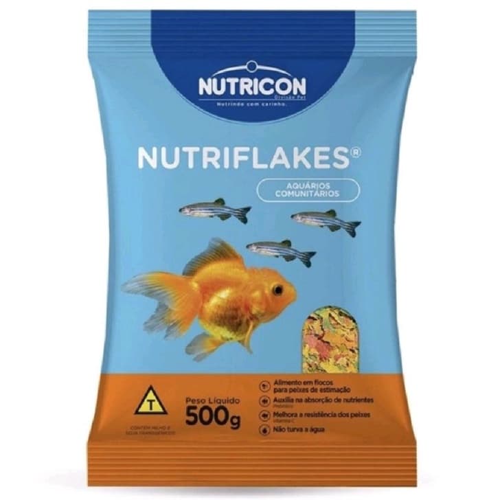 Ração Nutricon Flocos 500gr Nutriflakes Para Peixes