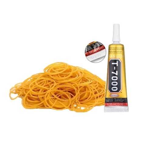 Kit Elásticos Gominhas Ligas Silicone com Cola Adesiva Multiuso para celular