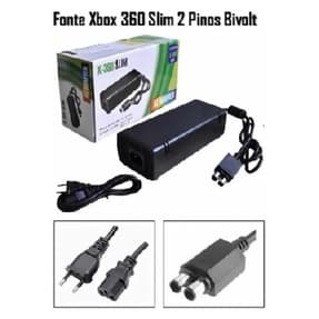 Fonte Para Xbox X360 2 Pinos Video Game Bivolt