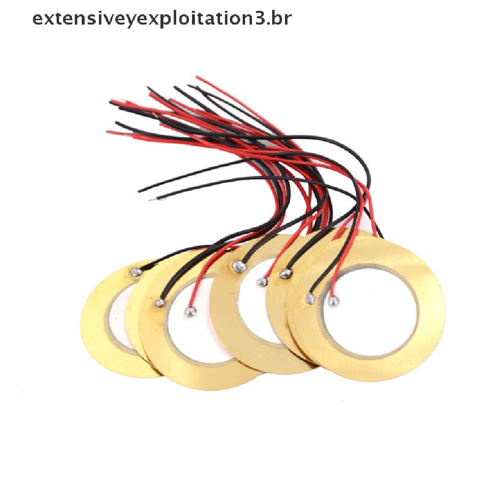 10 Pcs 35mm Piezo Elements Buzzer Sounder Sensor Gatilho Disko + Fio De Cobre