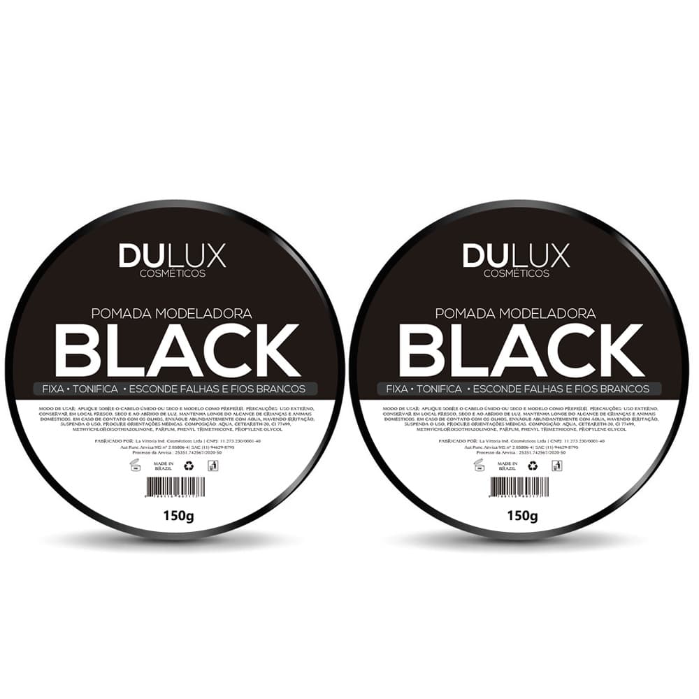 2 Cera Modeladora Preta Pigmentada Fixação 150g Dulux