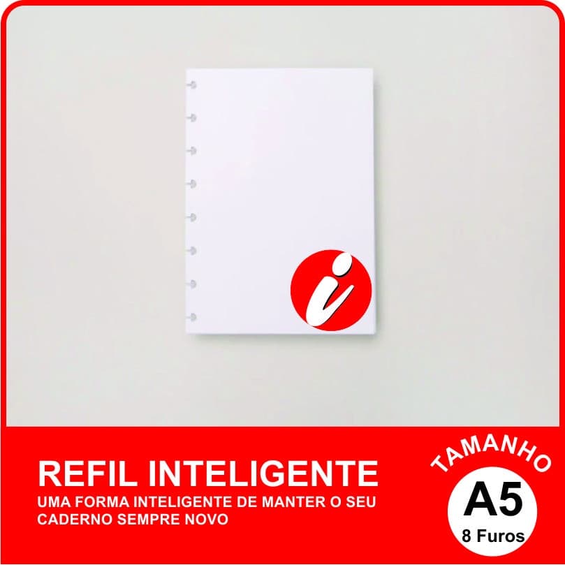 Refil Inteligente A5 Liso 90g com 100 folhas