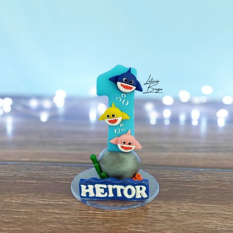 Vela Personalizada Biscuit Baby Shark