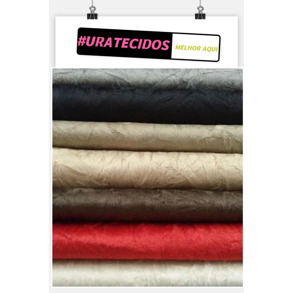 URATECIDOS Kit 2M Tecido Suede Veludo Amassado Para Sofá Decoração - 2 Metros