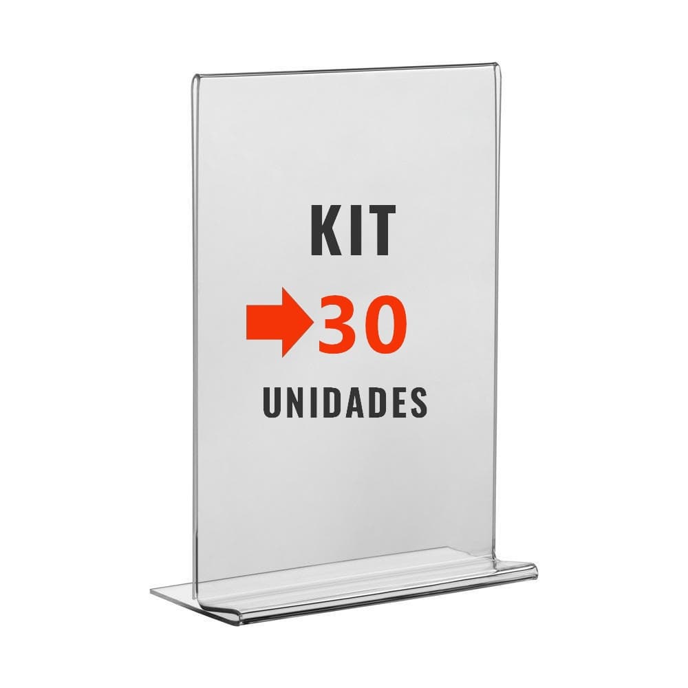Kit com 30 Display Expositor Acrilico T 10x15cm Tamanho A6 de Mesa e Balcao para Cardapio Fotos Promocao Avisos Panfletos Qr Code
