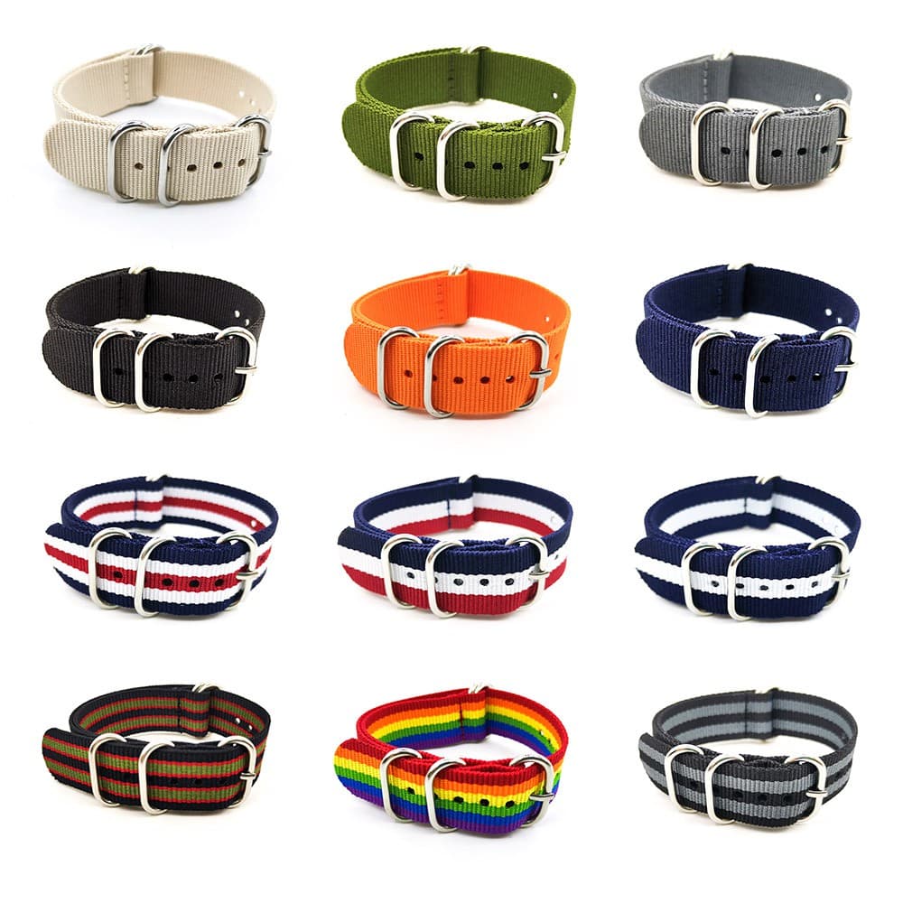 Pulseira De Relógio De Nylon 18mm 20mm 22mm 24mm , À Prova D'água Para Esportivo Do Exército
