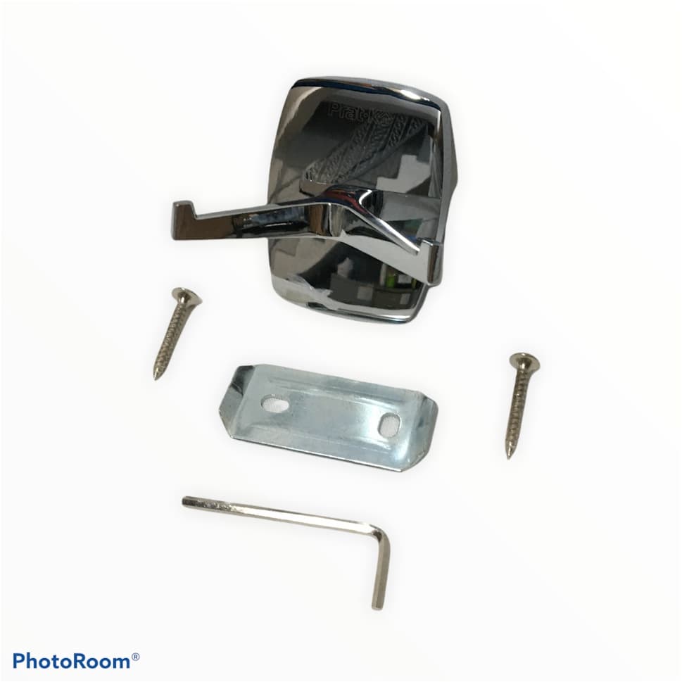 PORTA TOALHA ROSTO GANCHO DUPLO ACO INOX PRAT-K