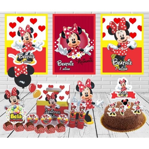 Kit Festa Infantil 100pçs - Minnie - Só Um Bolinho