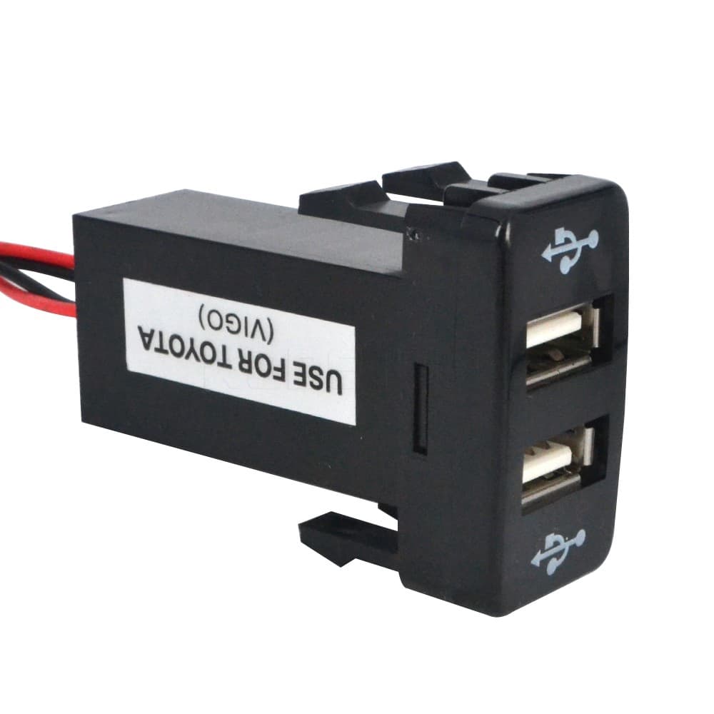 Carregador de Carro USB Duplo 12V 24V para 5V/2.1A USB Conversor Switch Tensão Carro/Veículo para Toyota Vigo