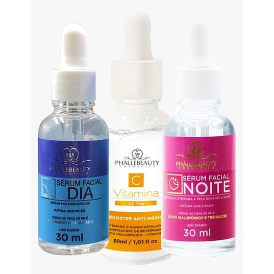 Kit Dia/Noite e Vitamina C 3 Séruns  PhálleBeauty