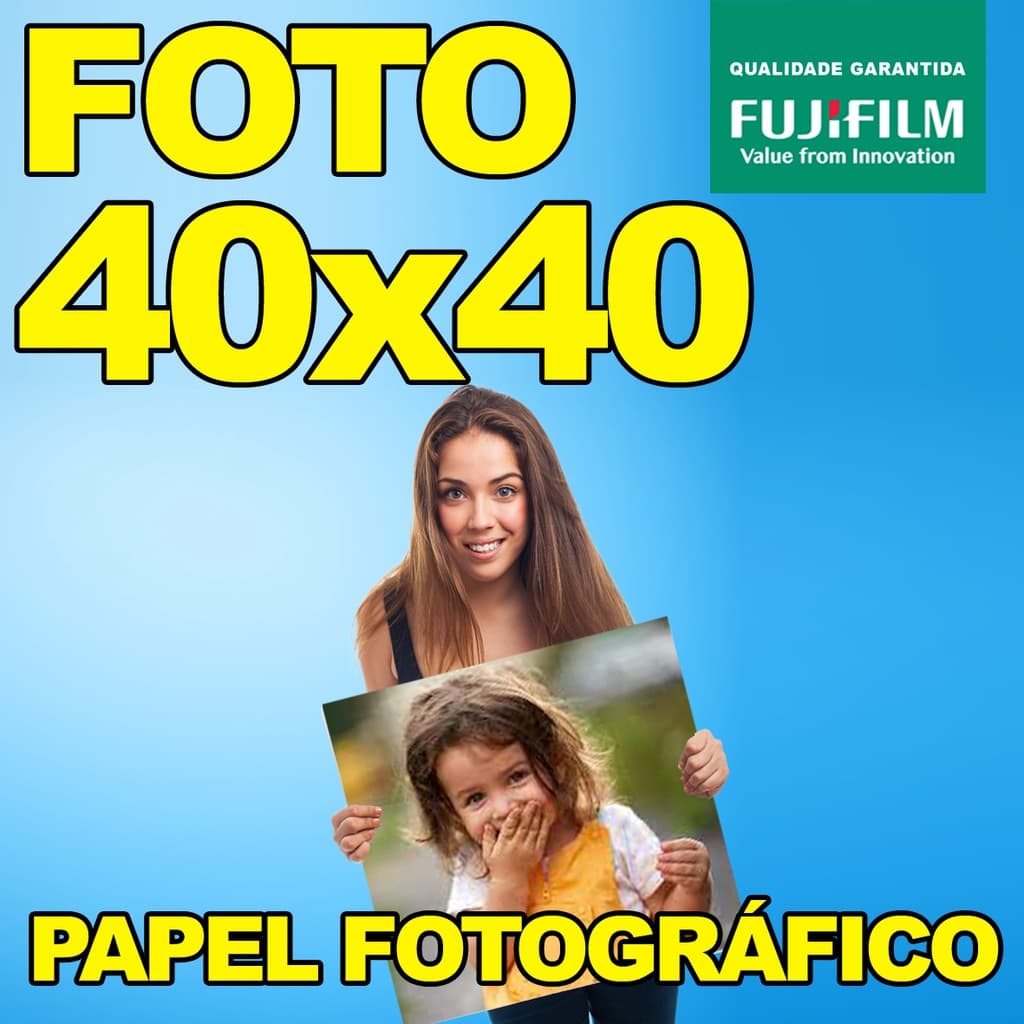 Impressão/ Revelação 40x40 Cm Papel Fotogáfico Fujifilm