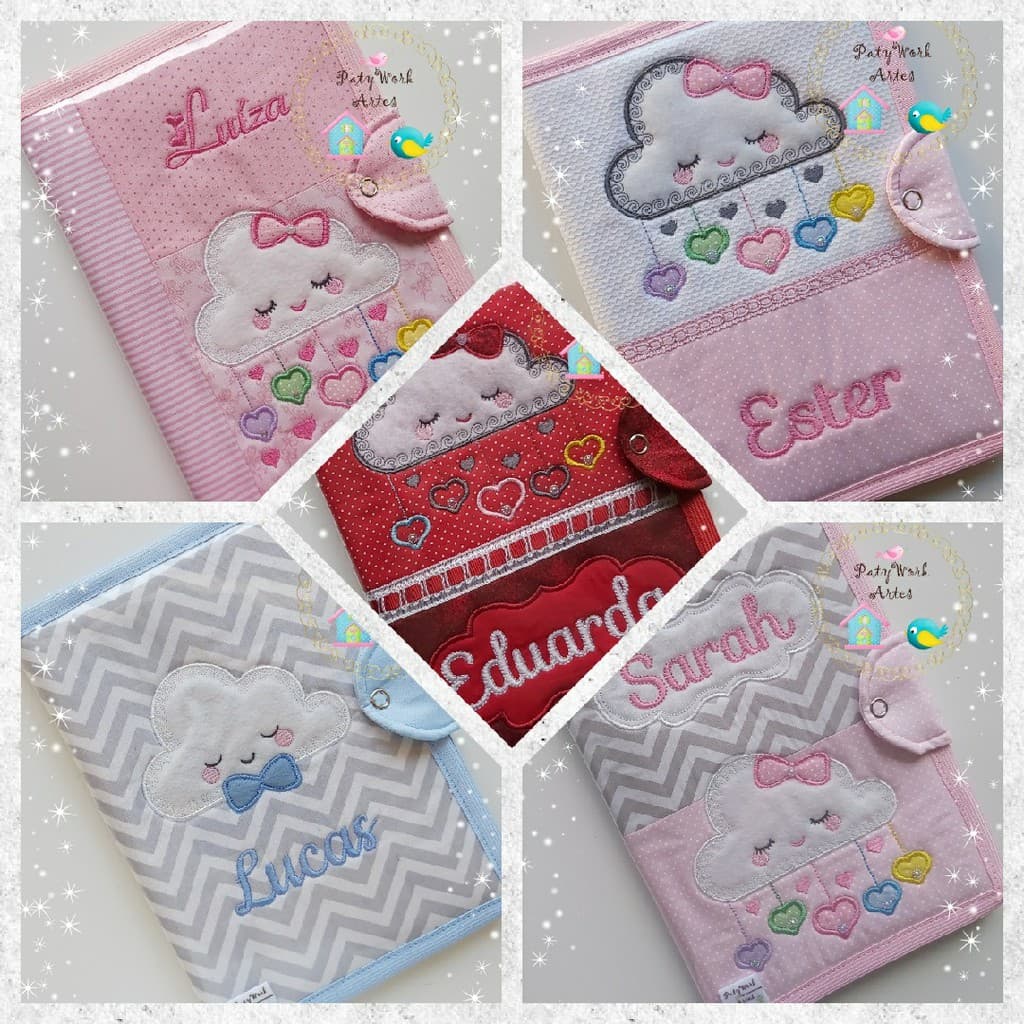 Capa porta caderneta de vacina Chuva de Benção PatyWork