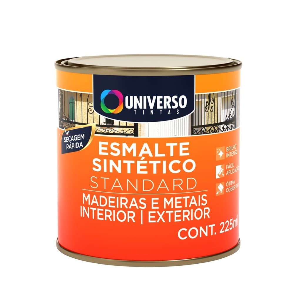 Tinta Esmalte/Óleo Sintético 225ml - UNIVERSO TINTAS ( MADEIRAS, METAL, FERRO )
