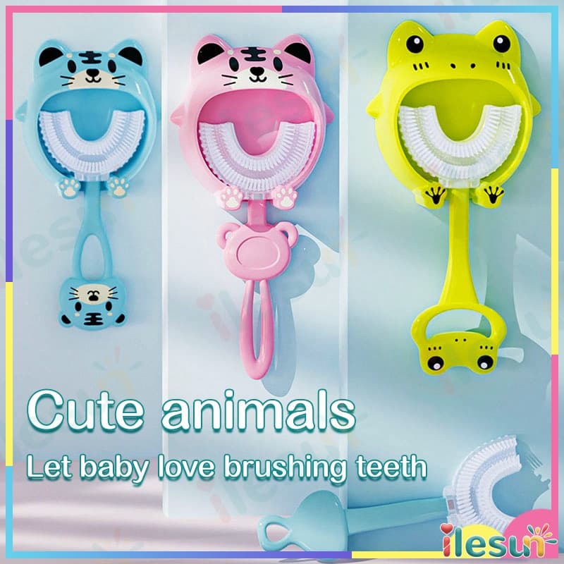 Escova De Dentes Infantil Em Forma De U Para Bebês 2-12Y Cabelos Macios 360 Graus Boca De Silicone Cuidados Buca