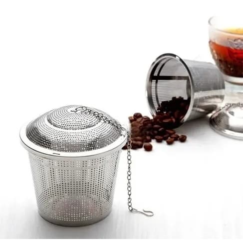 Infusor Chá Cesta Inox C/ Corrente Reforçado 4,5 X 4 Cm