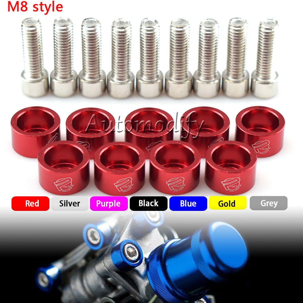 Carro De Alumínio JDM M8 9 Pcs/Pack Fender Washers E Parafusos Para Motor Honda Air Inlet Manifold