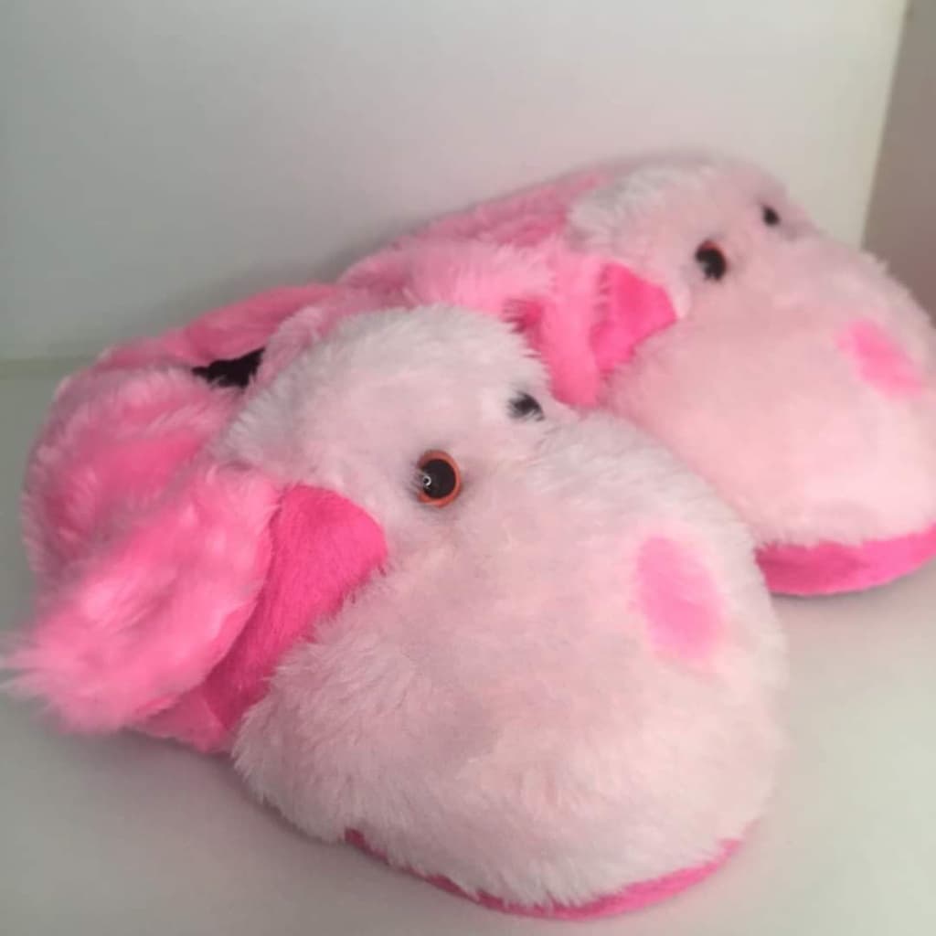 Pantufa Cachorro Rosa super charmosa e quentinha