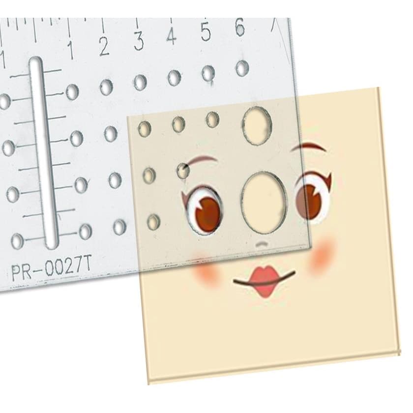 Regua Gabarito Simetria de Rosto Boneca de Pano Artesanato