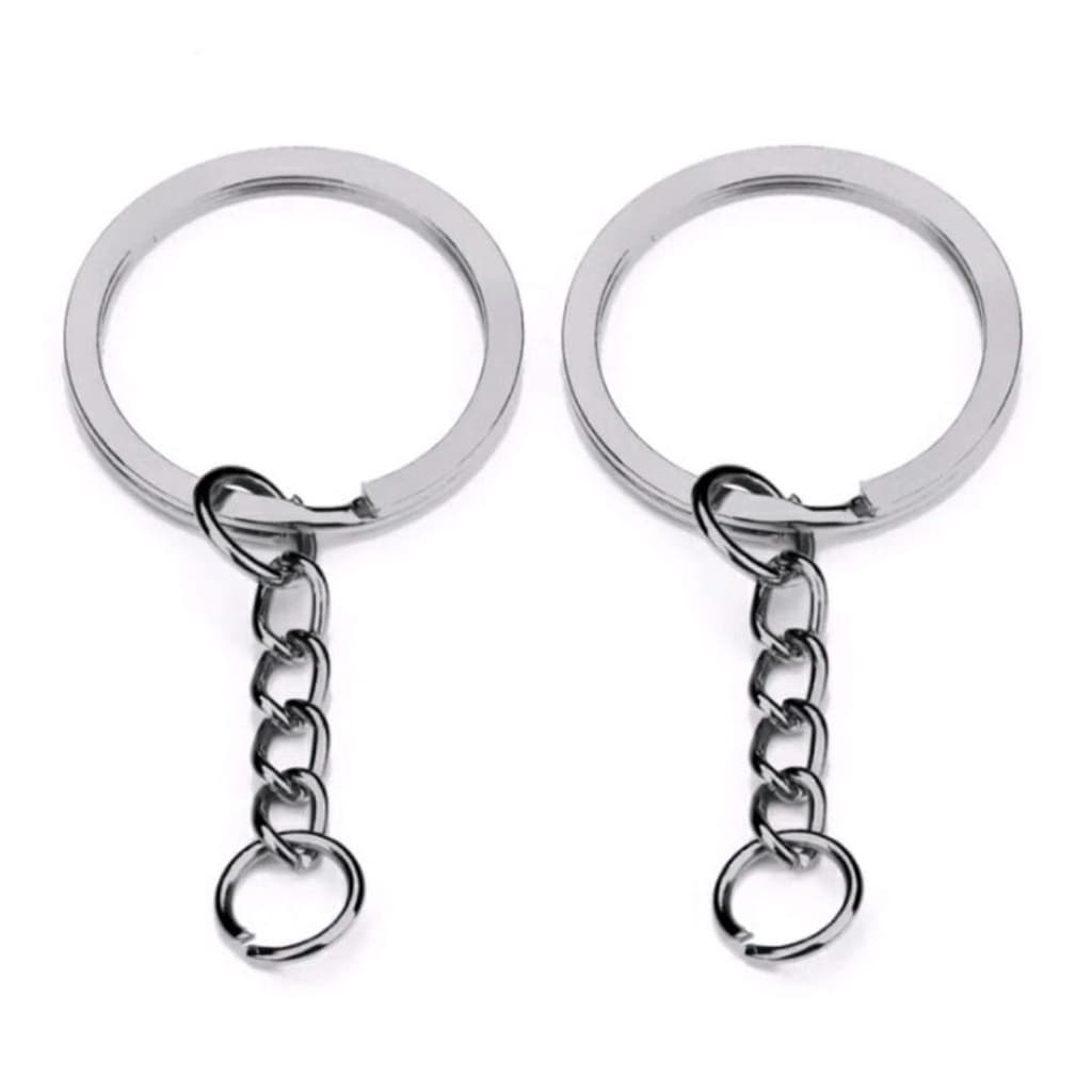 Argola Italiana Para Chaveiro  25mm + Elo 8mm - 50 peças Prata. 21.99