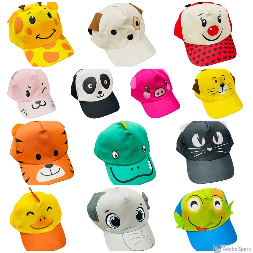 Bonés Infantis - Turma do Zoo - SERVE DE 06 MESES ATÉ 02/03 ANOS