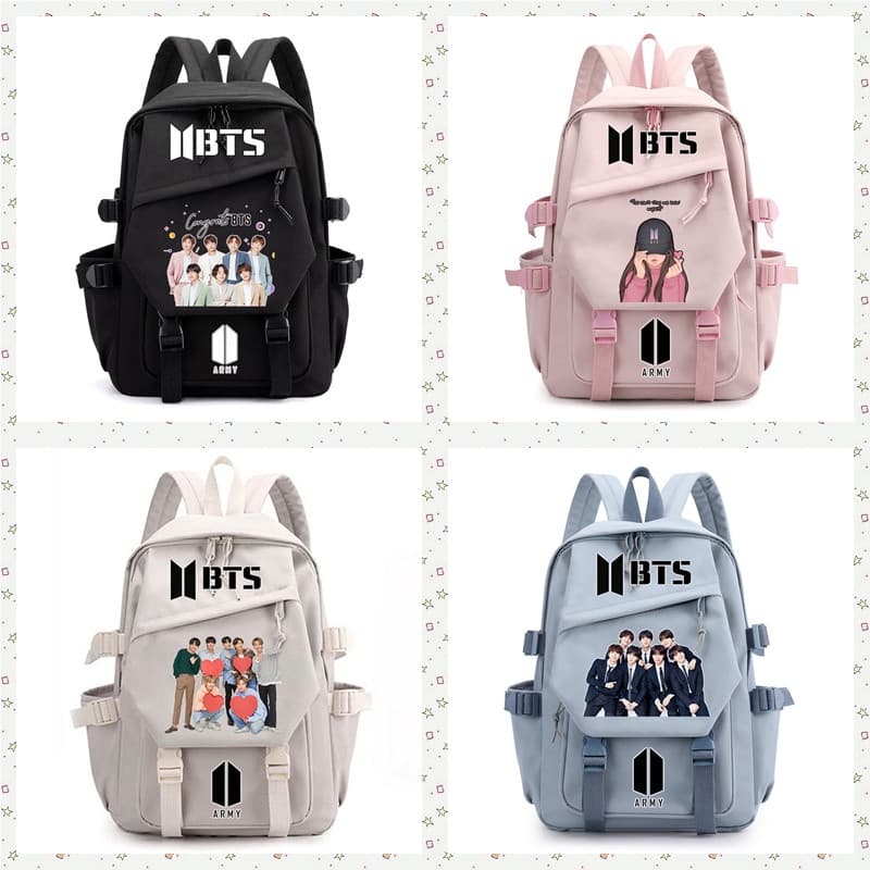 Mochila Coreana Estudante Bolsa Escolar Mulheres Homens De Viagem Grande Capacidade BTS Para Laptop