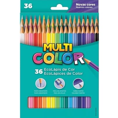 Lapis De Cor Multicolor 36 Novas Cores, Material Escolar