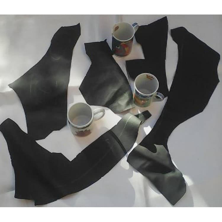 2kg Retalhos Médios Couro Legítimo Preto