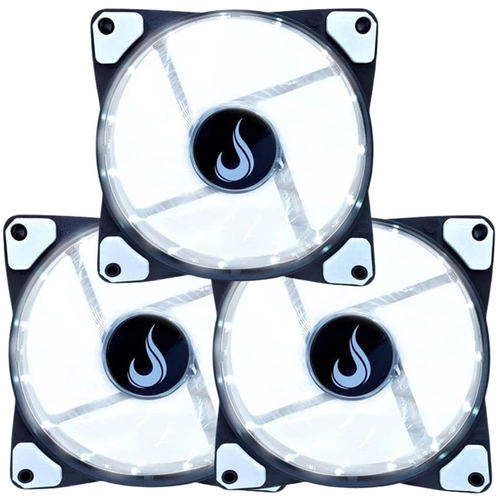 Kit 3 Cooler Fan Branco Led Gamer Ventoinha Gabinete Pc Desktop Computador 120mm 12cm 12v