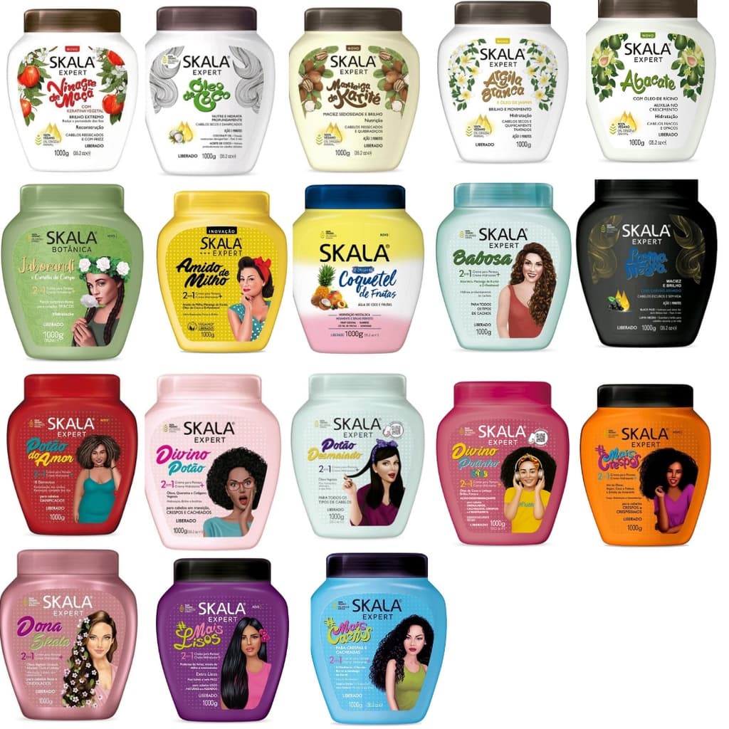 Creme Skala 1kg Vegano Todos os Tipos de Cabelo Fragrâncias