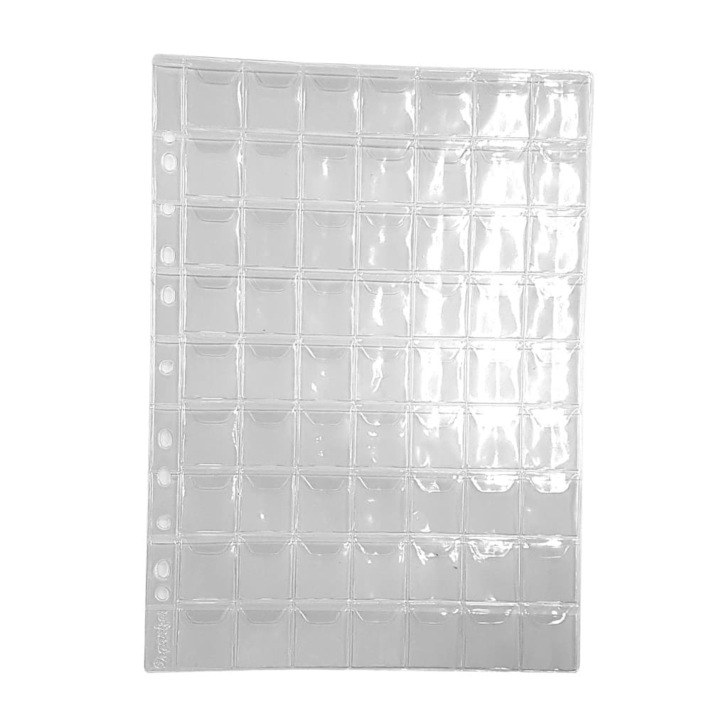 Plástico para Moeda de 63 Espaços para Moedas Pequenas Com Abas Material PVC