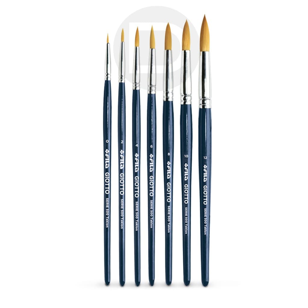 Kit Pincel Redondo Giotto Aquarela Guache Acrilica Oleo 7 Unidades