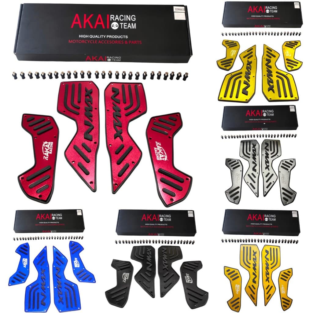 Nmax 2020 Bordas Novo 2020-2021 Cnc Tapete Premium Akai Racing 002 Apoios Para Os Pés Originais