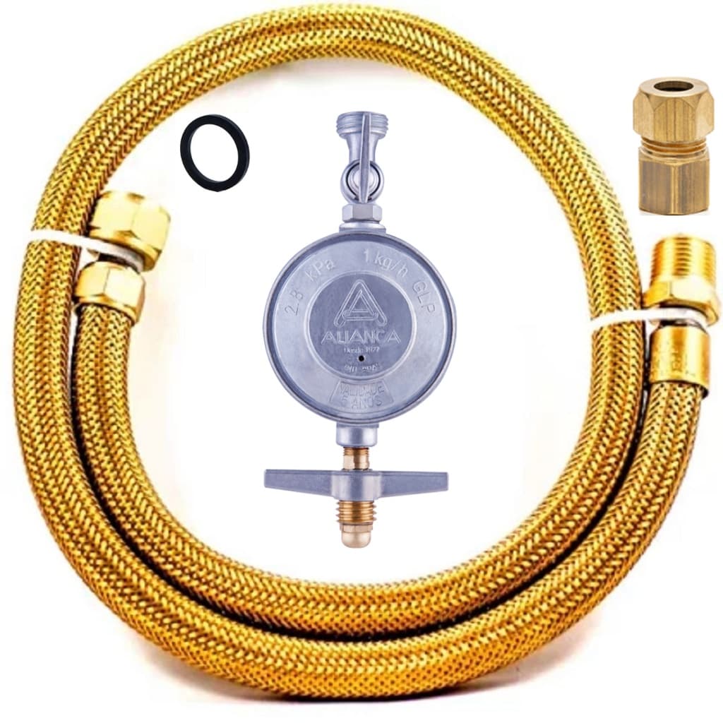 Kit Instalação a Gás Botijão Glp Selecione o Tamanho Da Mangueira