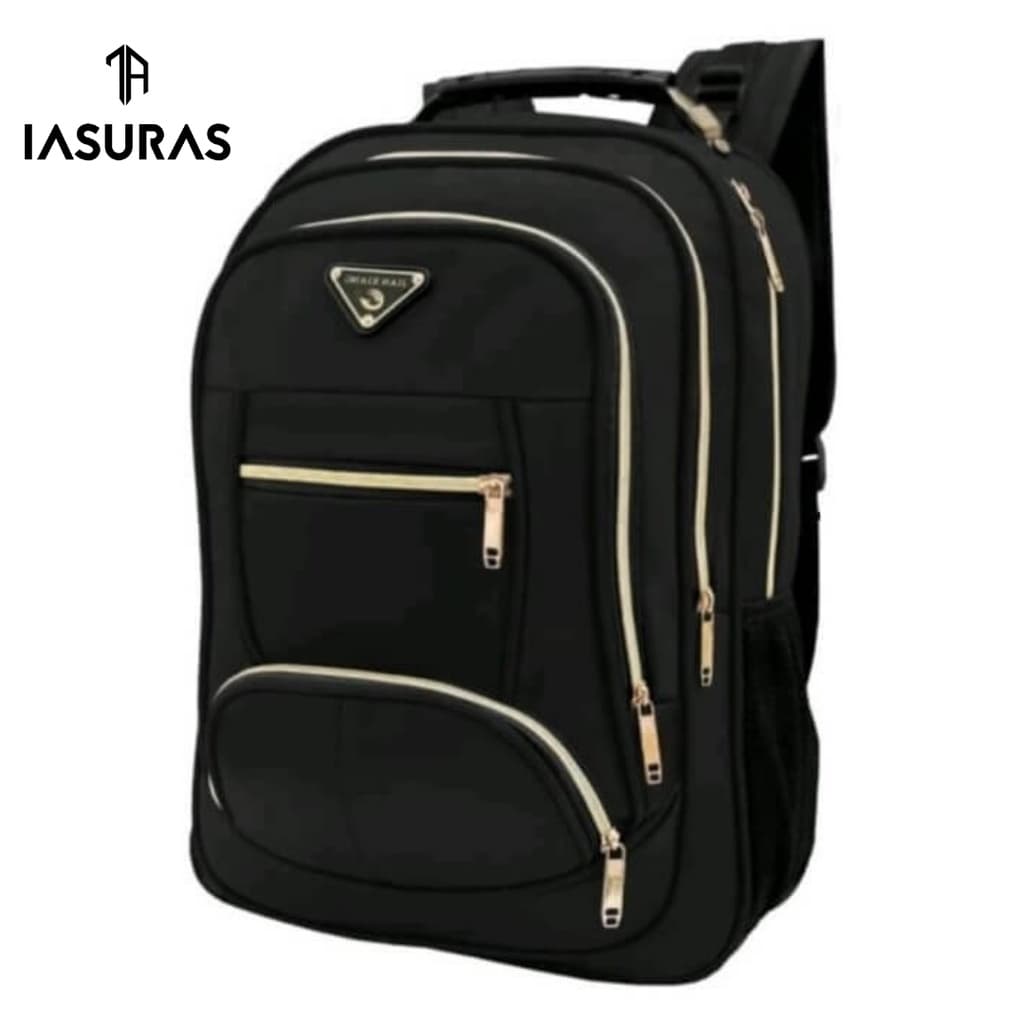 Mochila Reforçada PREMIUM Notebook Zíper Dourado