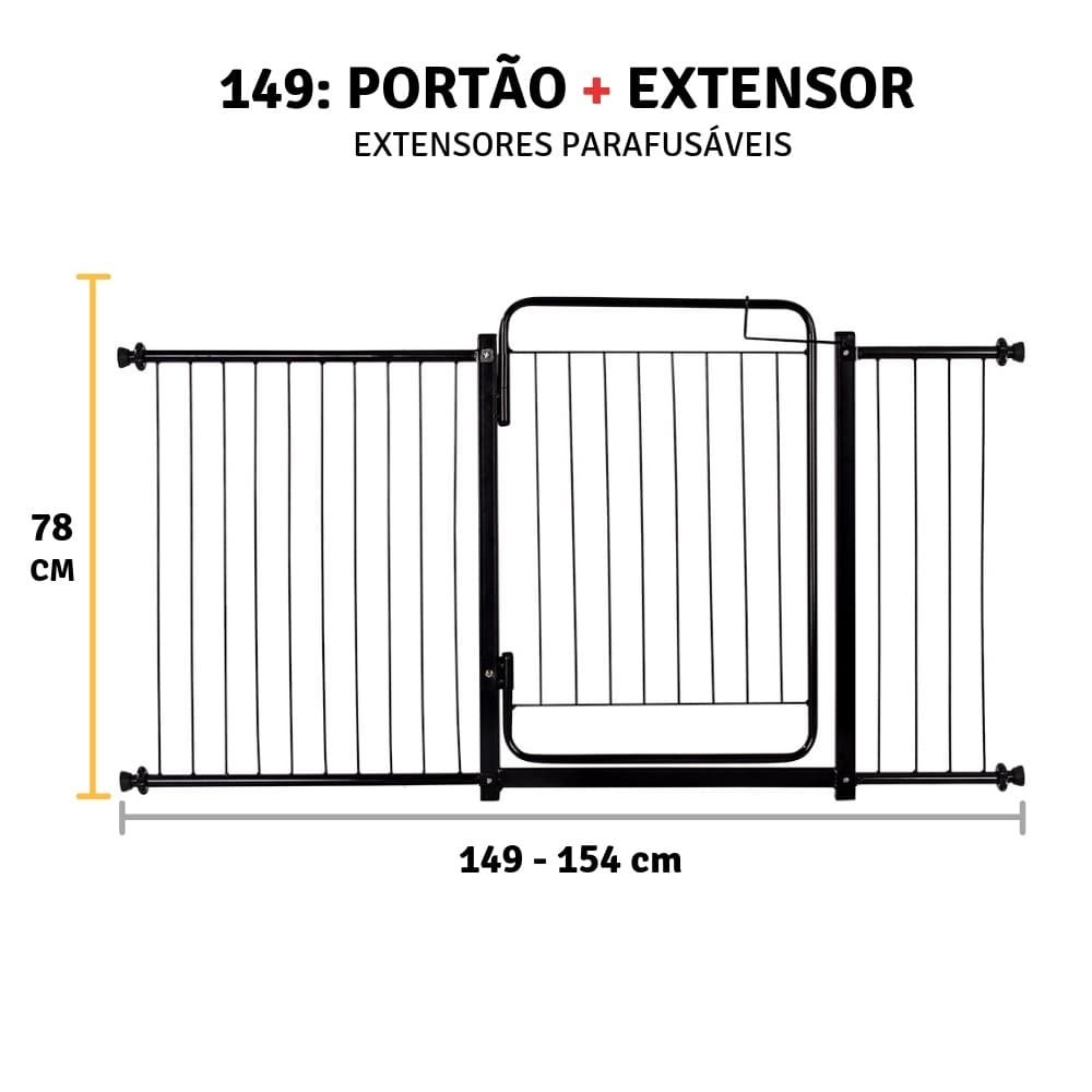 Grade Portão Proteção Pet Cachorro 149 A 154 Cm Criança Cães