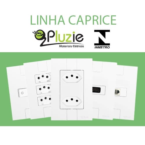 Interruptor e Tomada Pluzie linha Caprice modular 4x2