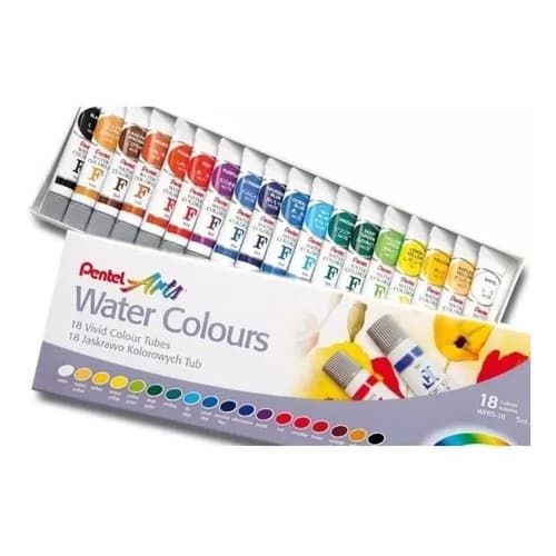 Tinta Aquarela Arts Water Colours 18 Lindas  Cores Pentel