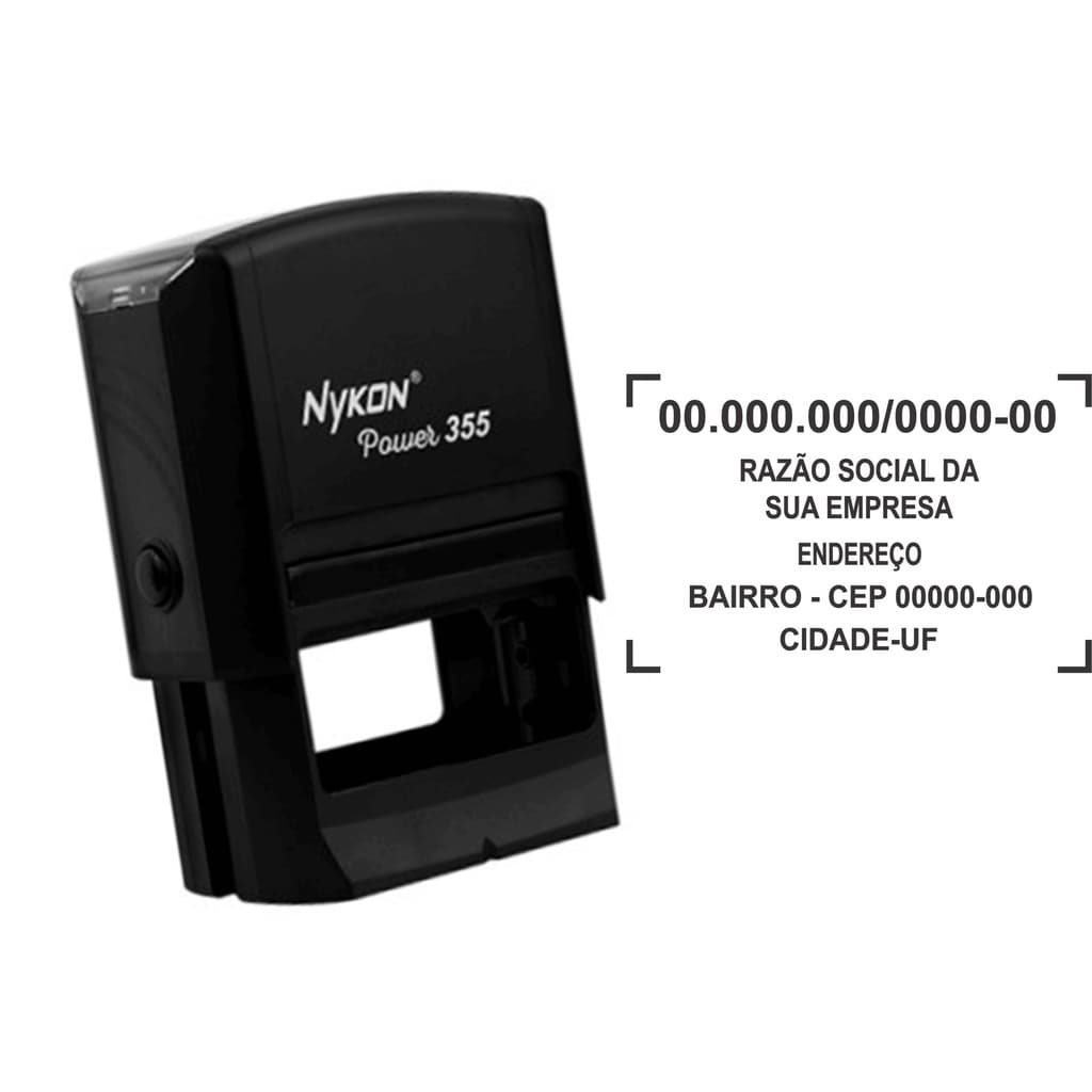 Carimbo Automático Empresa CNPJ Padrão - Medida 40x60mm Nykon 355