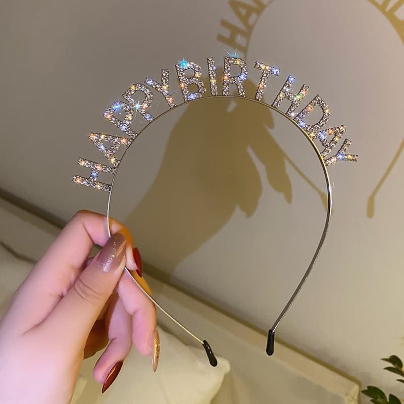 Tiara Com Strass E Frase Para Adultos Festas Acessórios De Cabelo Mulheres